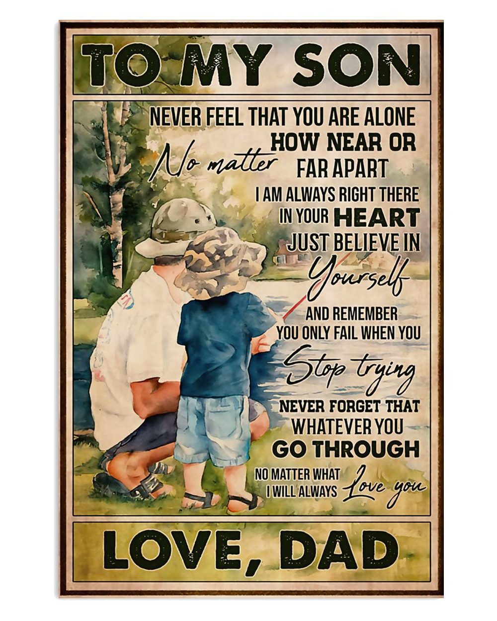 Fishing Gift From Dad To Son Vintage Gift For Fisherman Poster
