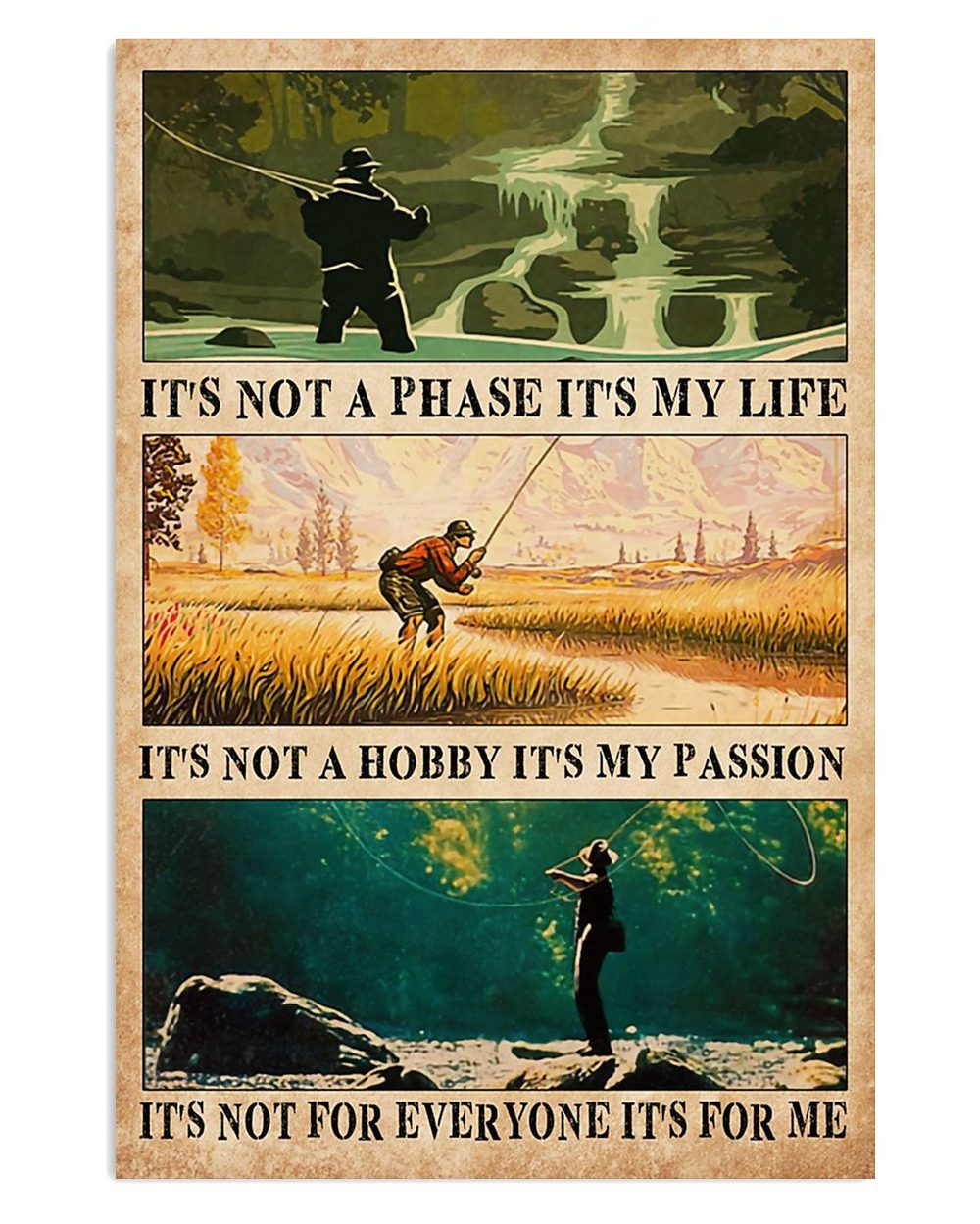 Fishing My Passion Vintage Gift For Fisherman Poster
