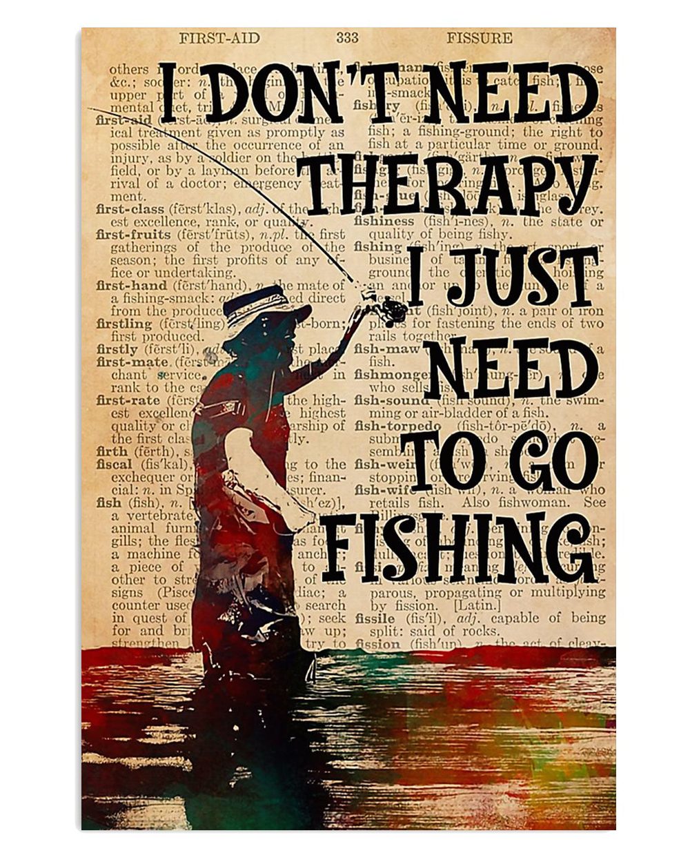 Fishing Need To Go Fishing Vintage Gift For Fisherman Poster