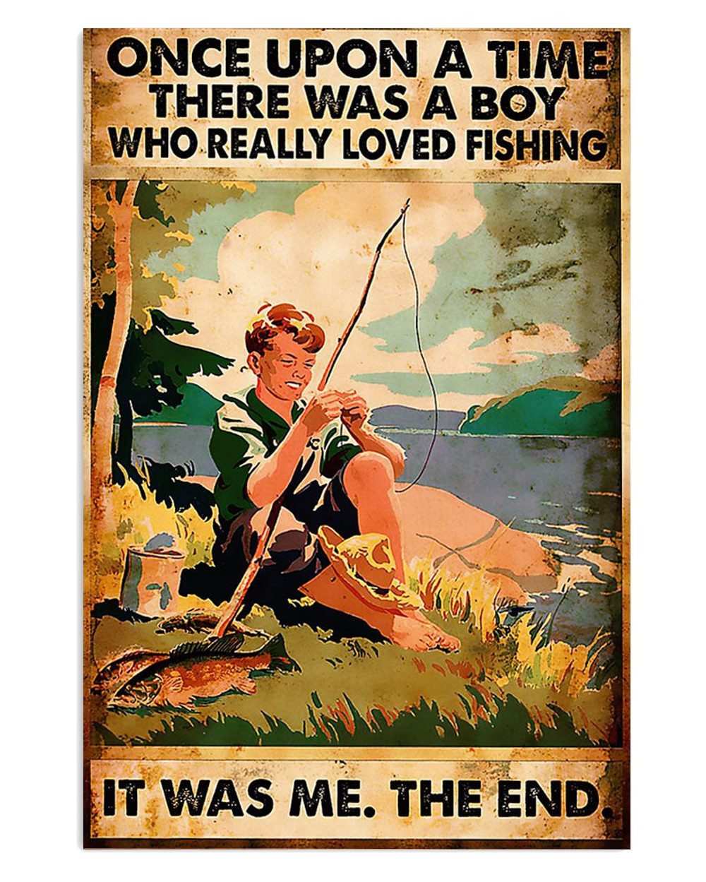 Fishing Room Prints Boy Loved Fishing Vintage Poster