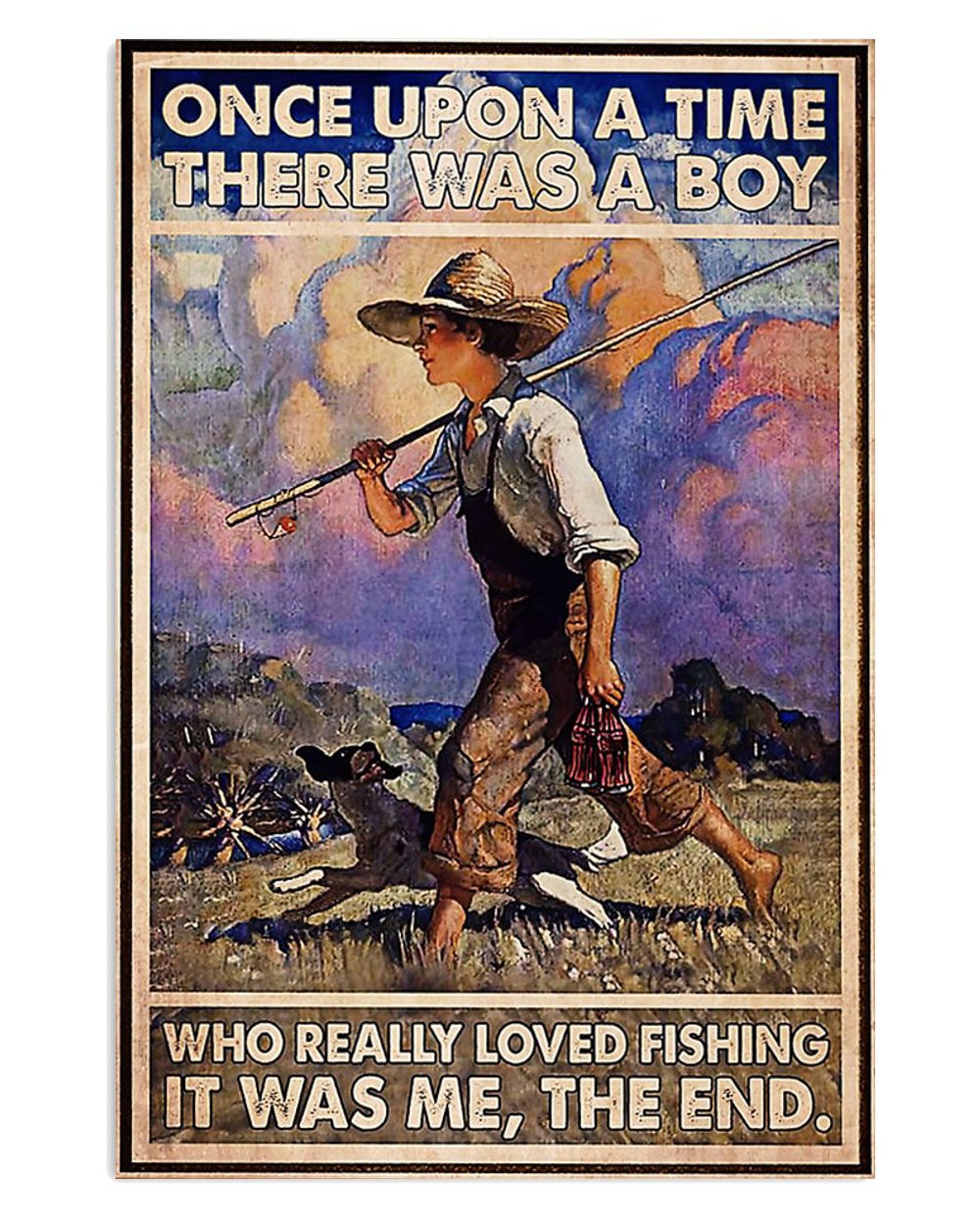 Fishing Room Prints Boy Loves Fishing Vintage Poster