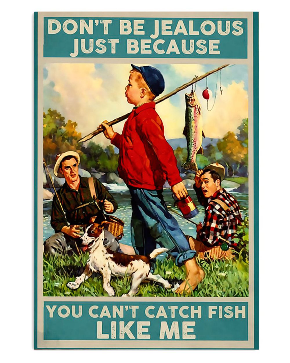 Fishing Room Prints Don't Be Jealous Vintage Poster