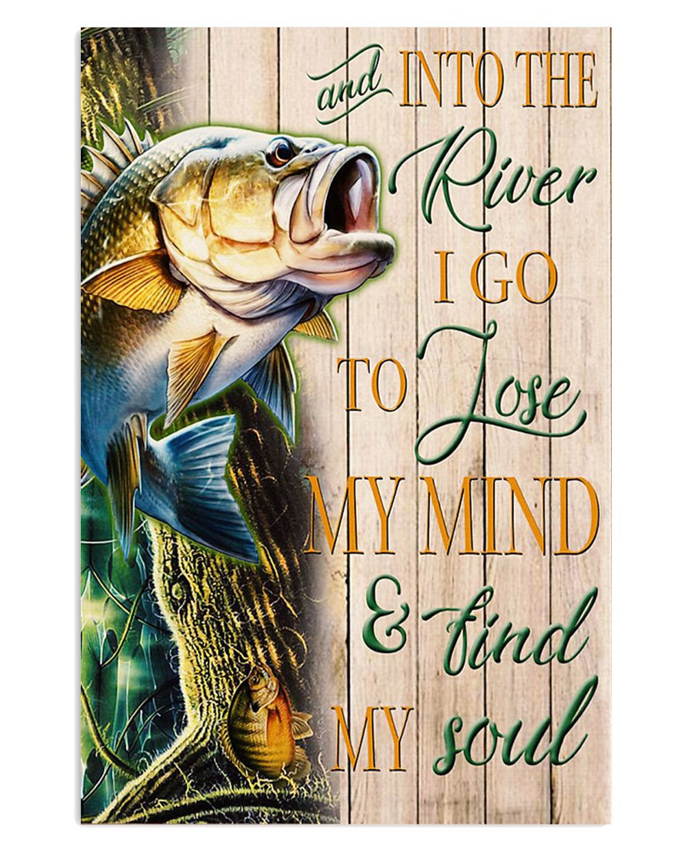 Fishing Room Prints Find My Soul Vintage Poster