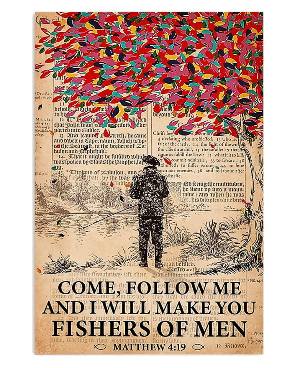 Fishing Room Prints Fishers Of Men Vintage Poster