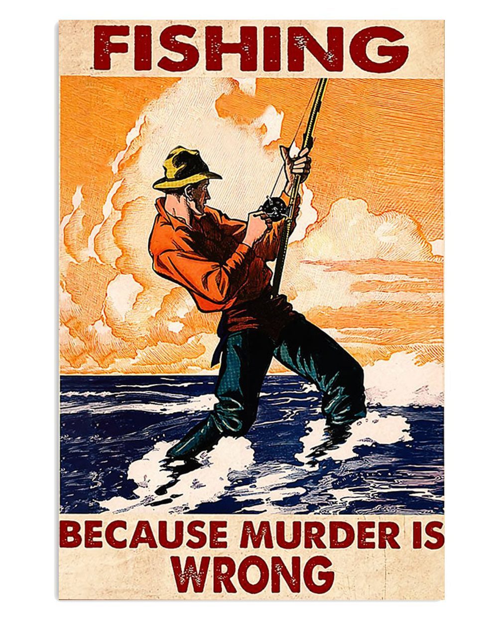 Fishing Room Prints Fishing Because Vintage Poster