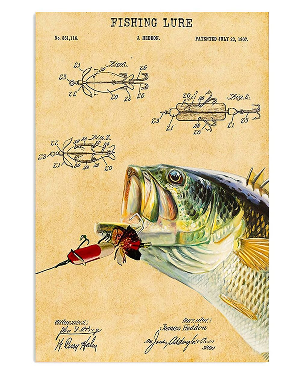 Fishing Room Prints Fishing Lure Vintage Poster