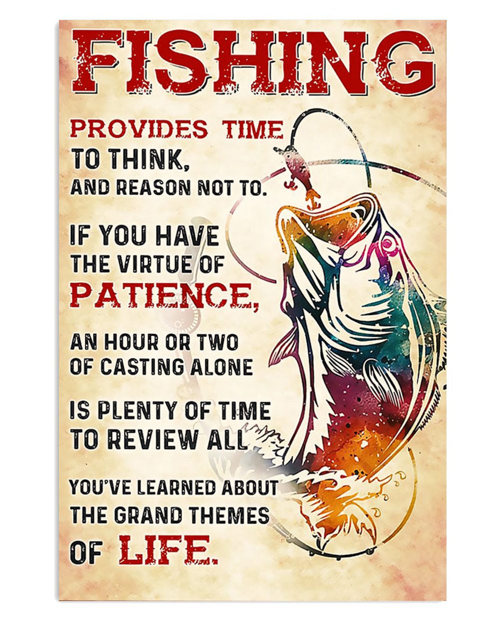 Fishing Room Prints Fishing Provides Time Vintage Poster