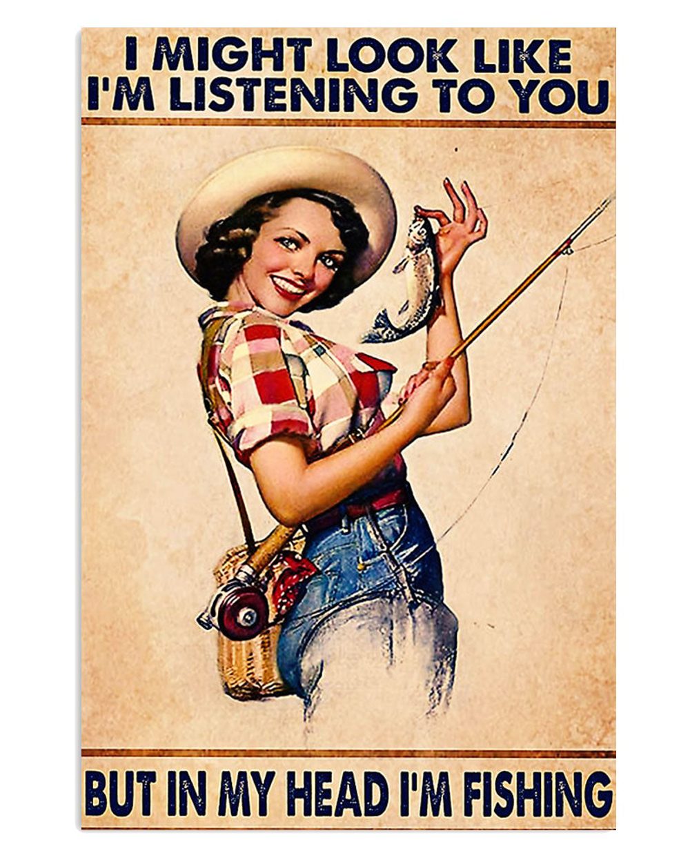 Fishing Room Prints Funny Quote Fishing Vintage Poster