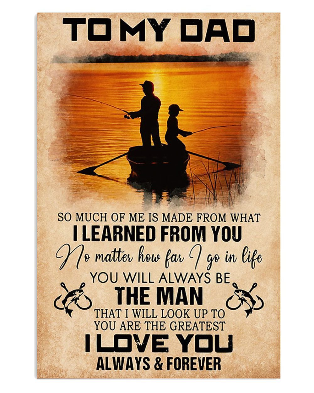 Fishing Room Prints Gift From Son To Dad Vintage Poster