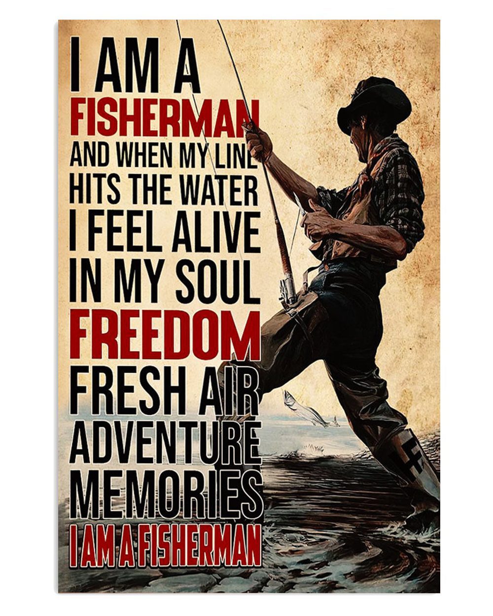 Fishing Room Prints I Am A Fisherman Vintage Poster
