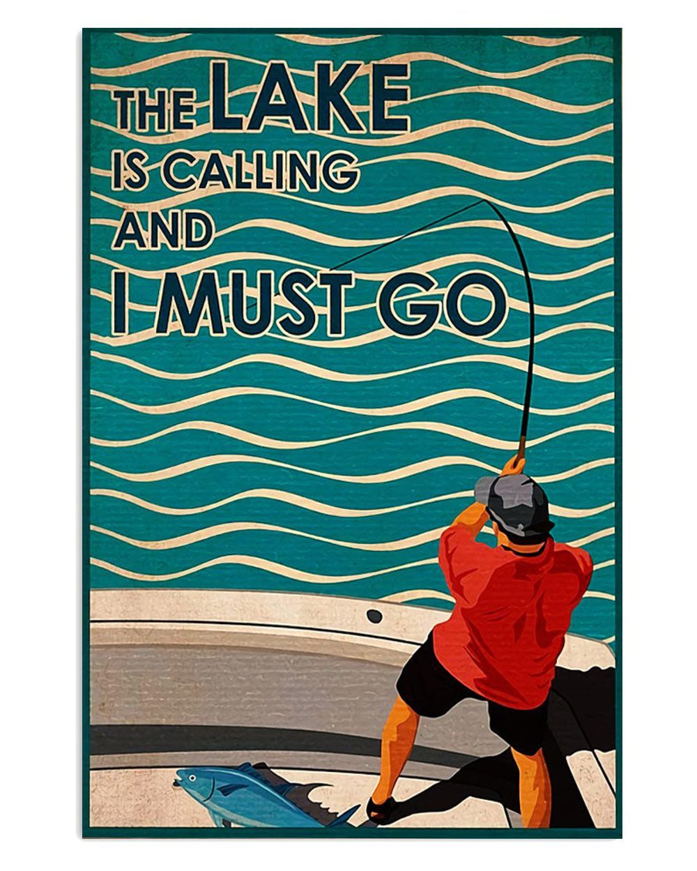Fishing Room Prints Lake Is Calling Vintage Poster