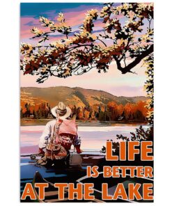 Fishing Room Prints Life Is Better At Lake Vintage Poster