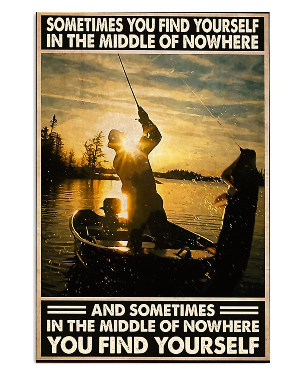 Fishing Room Prints Middle Of Nowhere Vintage Poster