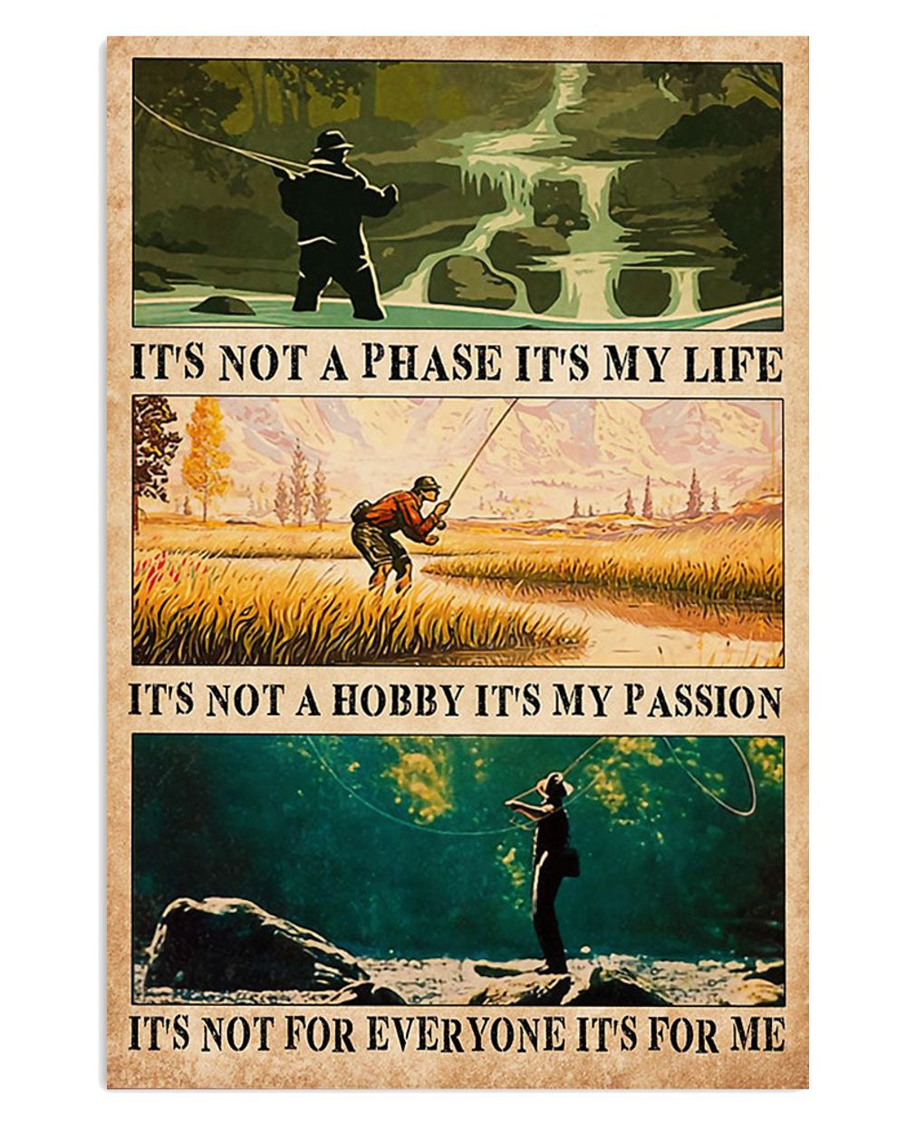Fishing Room Prints My Passion Vintage Poster