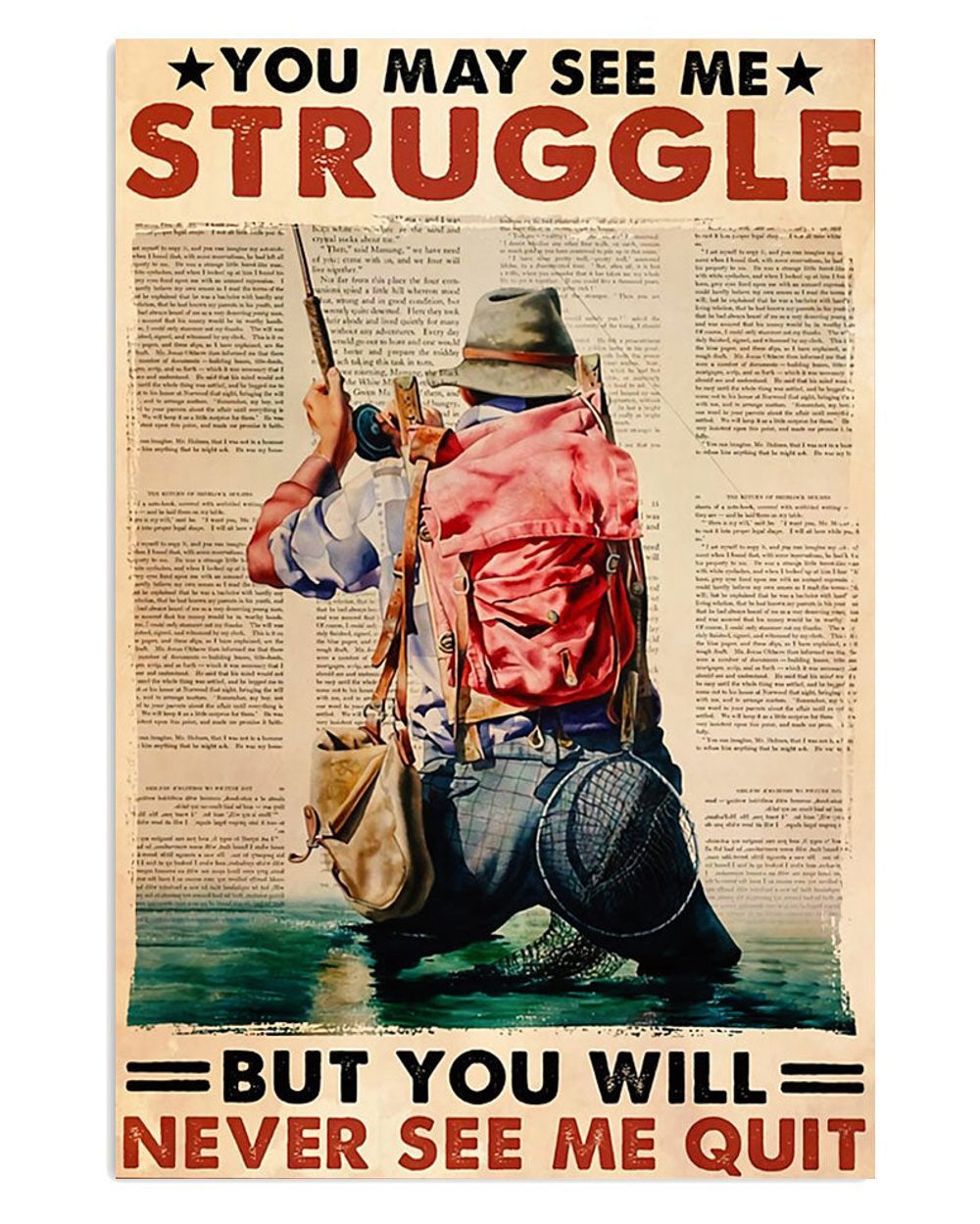 Fishing Room Prints Never See Me Quit Vintage Poster