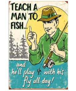 Fishing Room Prints Play With His Fly Vintage Poster
