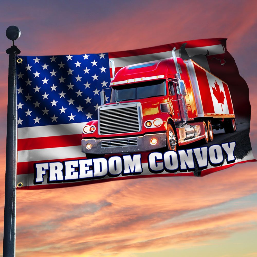 Freedom Convoy 2022 Grommet Flag,Canadian Truckers For Freedom Flag QNN705GF