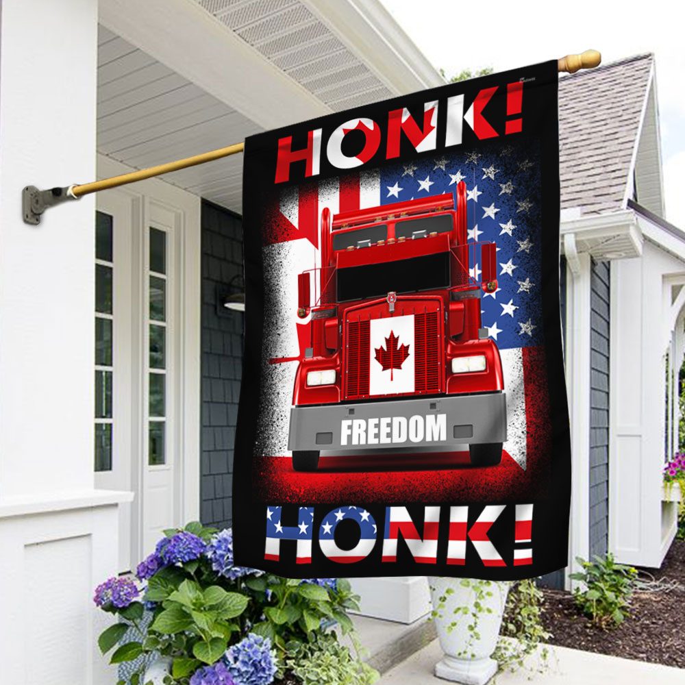 Freedom Convoy 2022 Truckers Honk! Honk! Support Truckers Flag DDH3300F