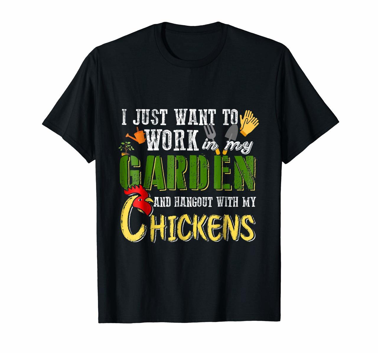 Funny and Simple Gardening Shirt Hangout With My Chickens Hoodies