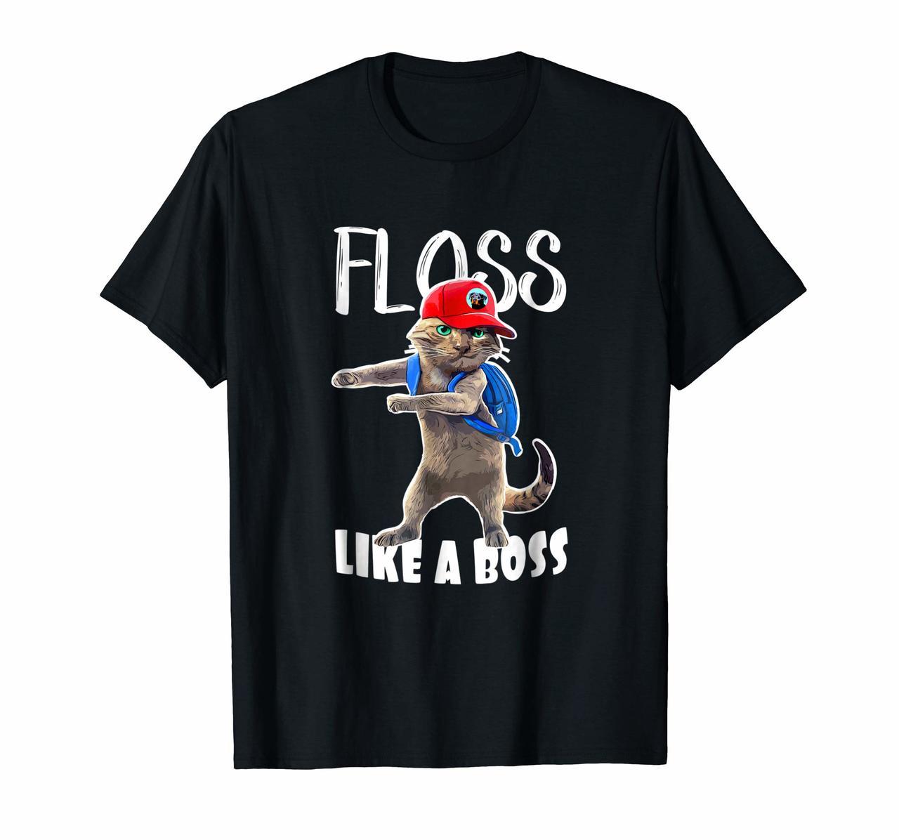 Funny Graphic T Shirt Flossing School Cat Floss like a Boss Hoodies