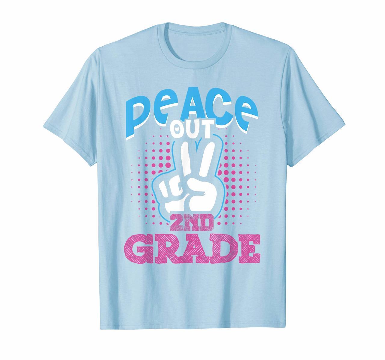 Funny Peace Out 2nd Grade Shirt First Last Day of School Hoodies