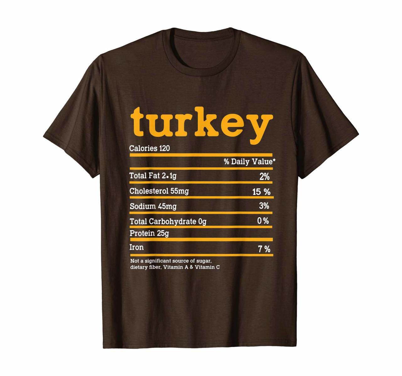 Funny Turkey Nutrition Fact for Thanksgiving and Christmas T-Shirt Hoodies