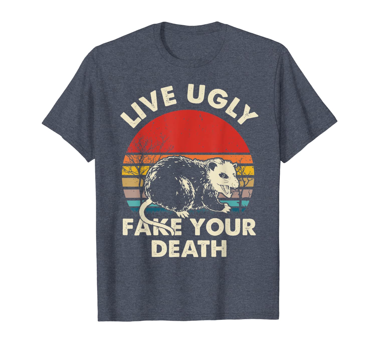 Funny Ugly Cat Vintage Live Ugly Fake Your Death Opossum T-Shirt Hoodies