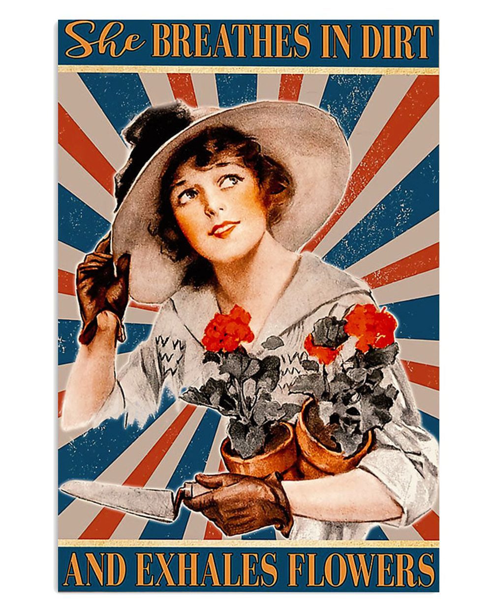 Gardening Exhales Flowers Gift For Gardener Plants Lover Poster