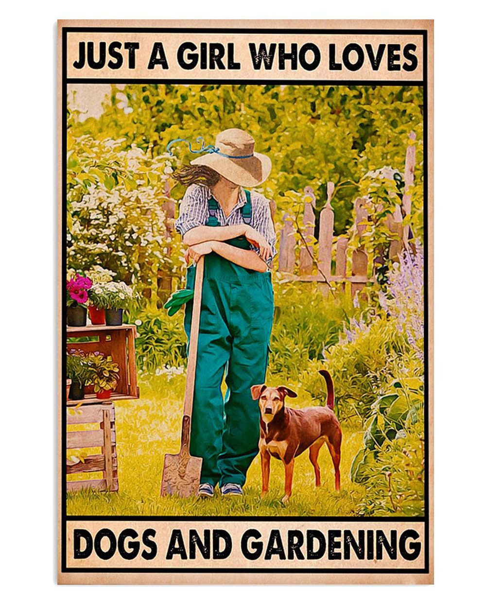 Gardening Girl Loves Dog And Gardening Gift For Gardener Plants Lover Poster