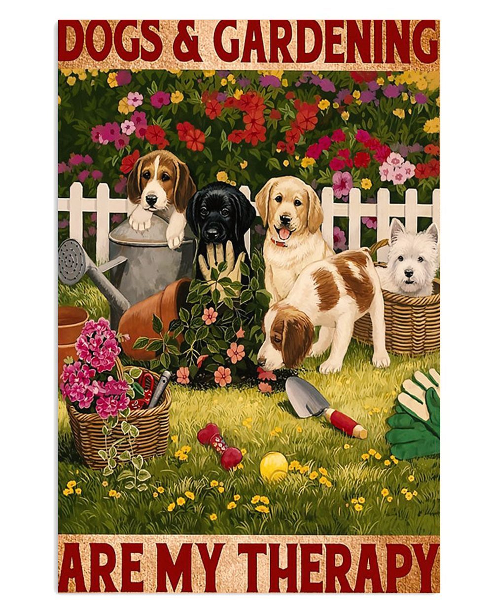 Gardening Loves Dogs And Gardening Gift For Gardener Plants Lover Poster