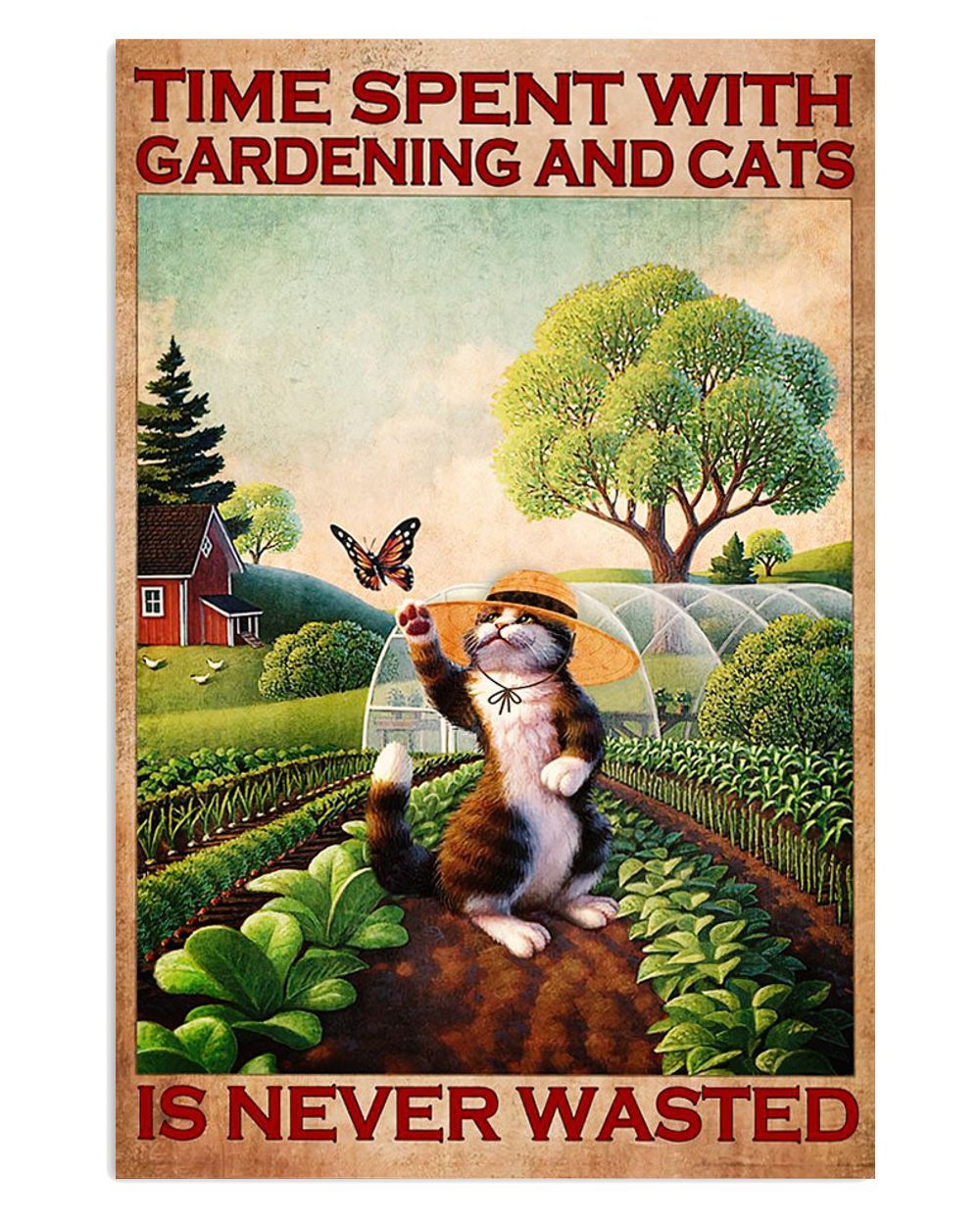 Gardening Loves Gardening And Cats Gift For Gardener Plants Lover Poster
