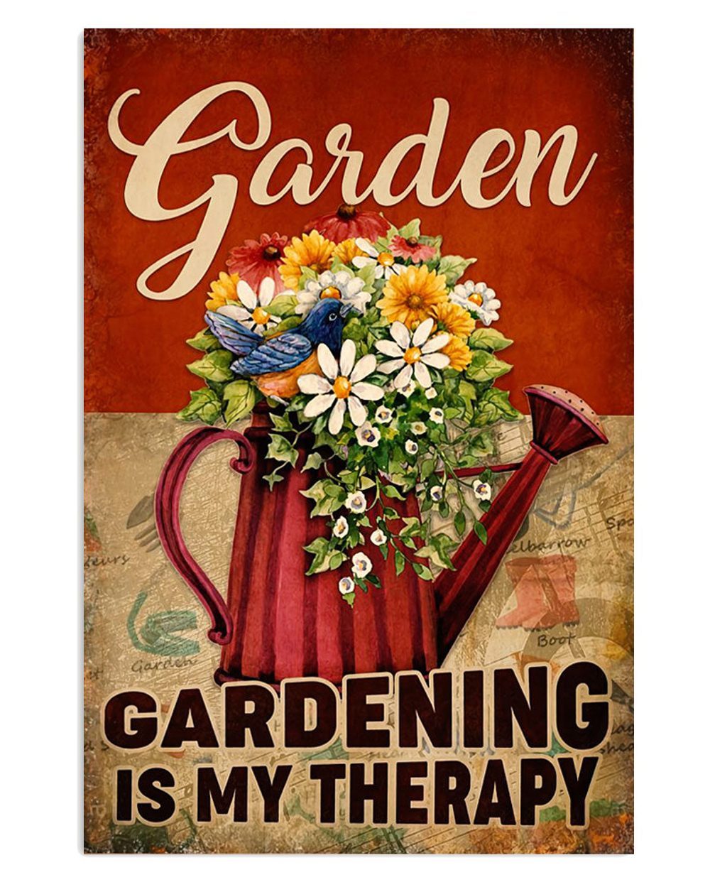 Gardening My Therapy Gift For Gardener Plants Lover Poster