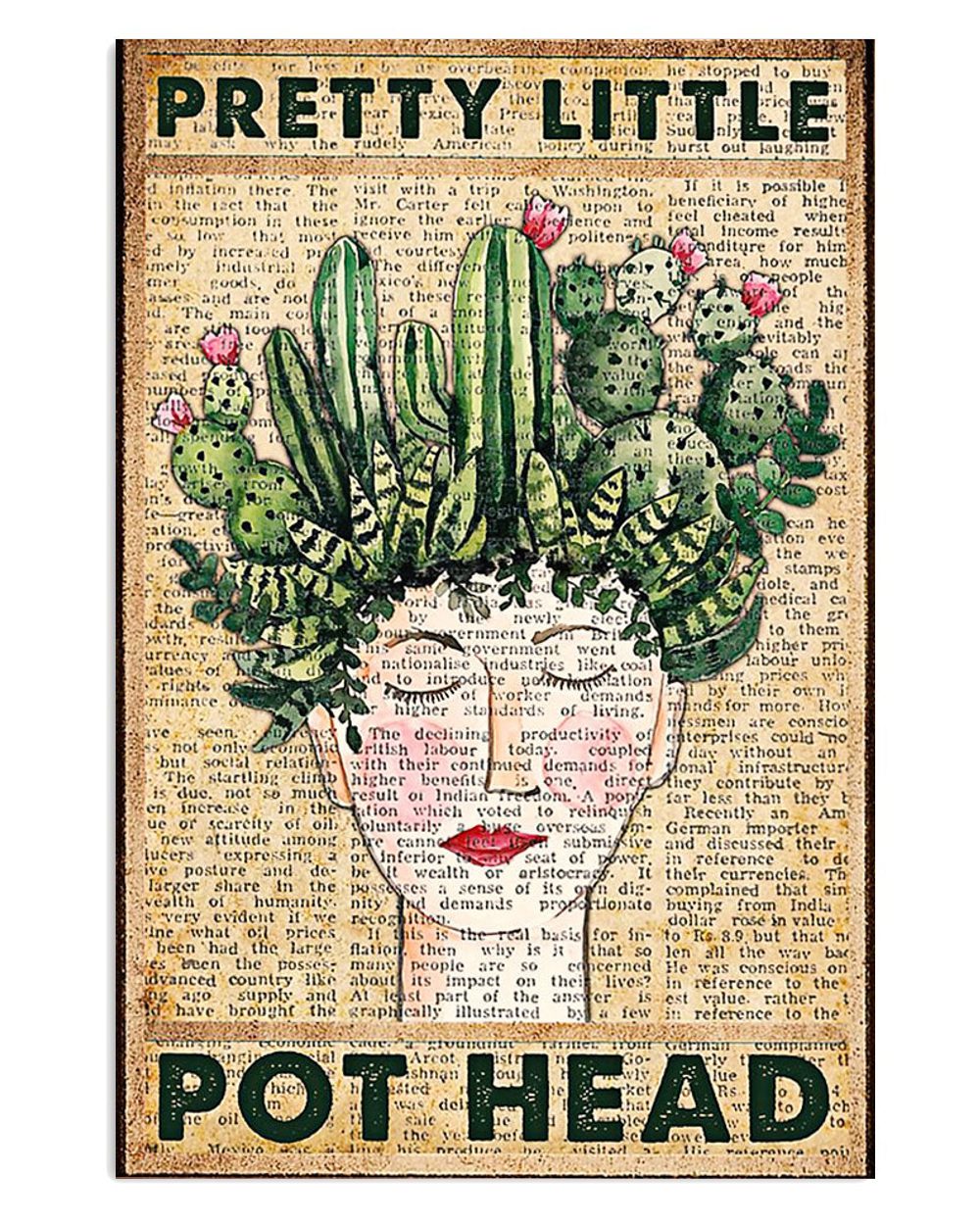 Gardening Pretty Little Pot Head Gift For Gardener Plants Lover Poster