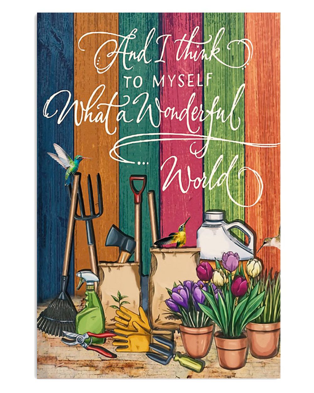 Gardening Wonderful World Gift For Gardener Plants Lover Poster