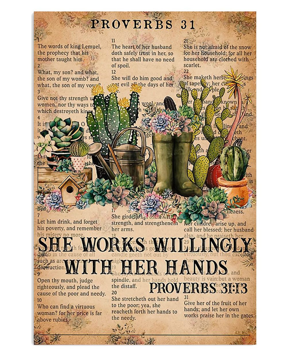 Gardening Works With Her Hands Gift For Gardener Plants Lover Poster