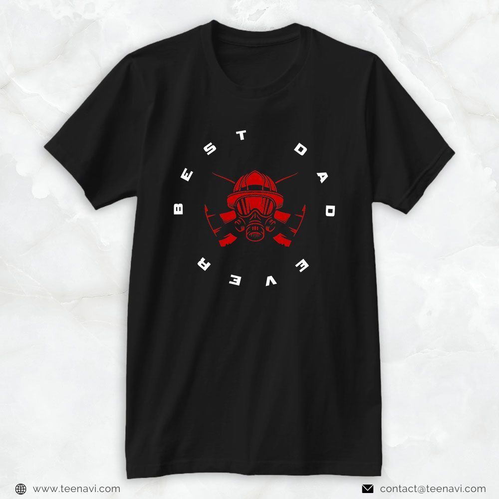 Gas Respirator Mask Helmet Axes Shirt, Firefighter Best Dad EverShirt