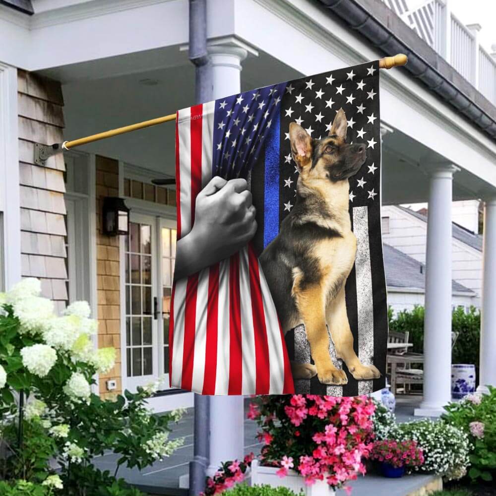 German Shepherd. The Thin Blue Line America US Flag THB2449F4