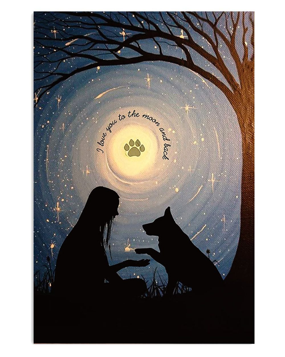 German Shepherd Love You To The Moon Shepherd Mom Dad Poster