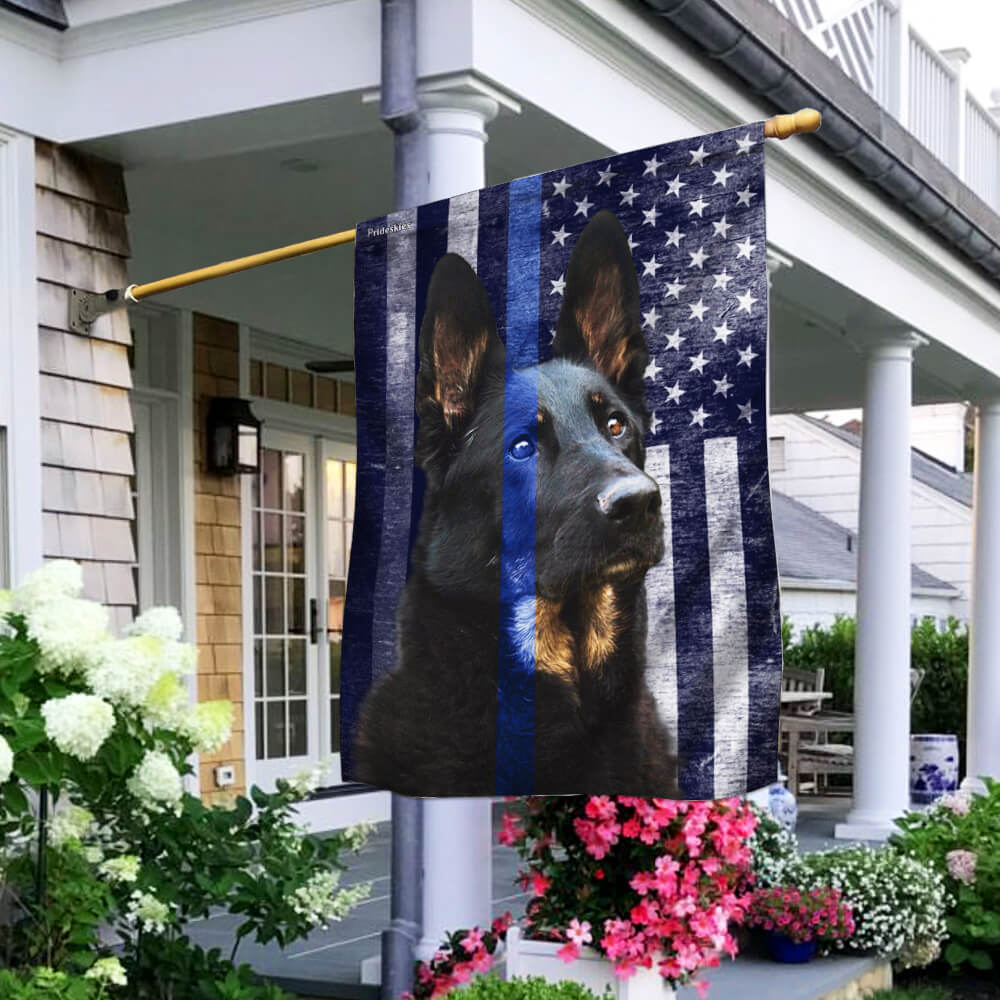 German Shepherd Police Dog. K9. The Thin Blue Line Flag THB2220F