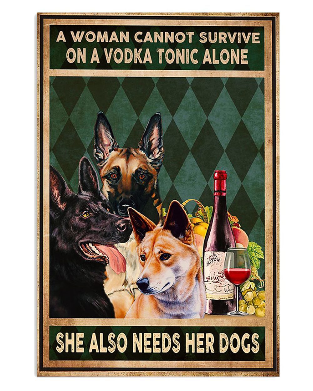 German Shepherd Woman Loves Vodka And Dog Shepherd Mom Dad Poster