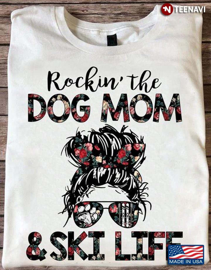 Girl Wearing Glasses Rockin' The Dog Mom & Ski Lift for Dog LoversShirt