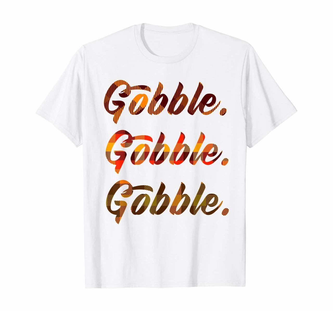 Gobble Gobble Gobble Thanksgiving Turkey Plaid  For Women T-Shirt Hoodies