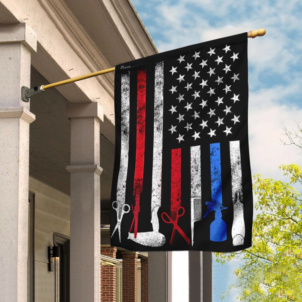 Hairdresser, Hair Stylist, Barber Pride American U.S. Flag THN2128F