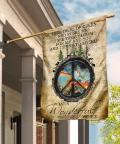 Hippie. And I Think To Myself What A Wonderful World Flag THN2034F