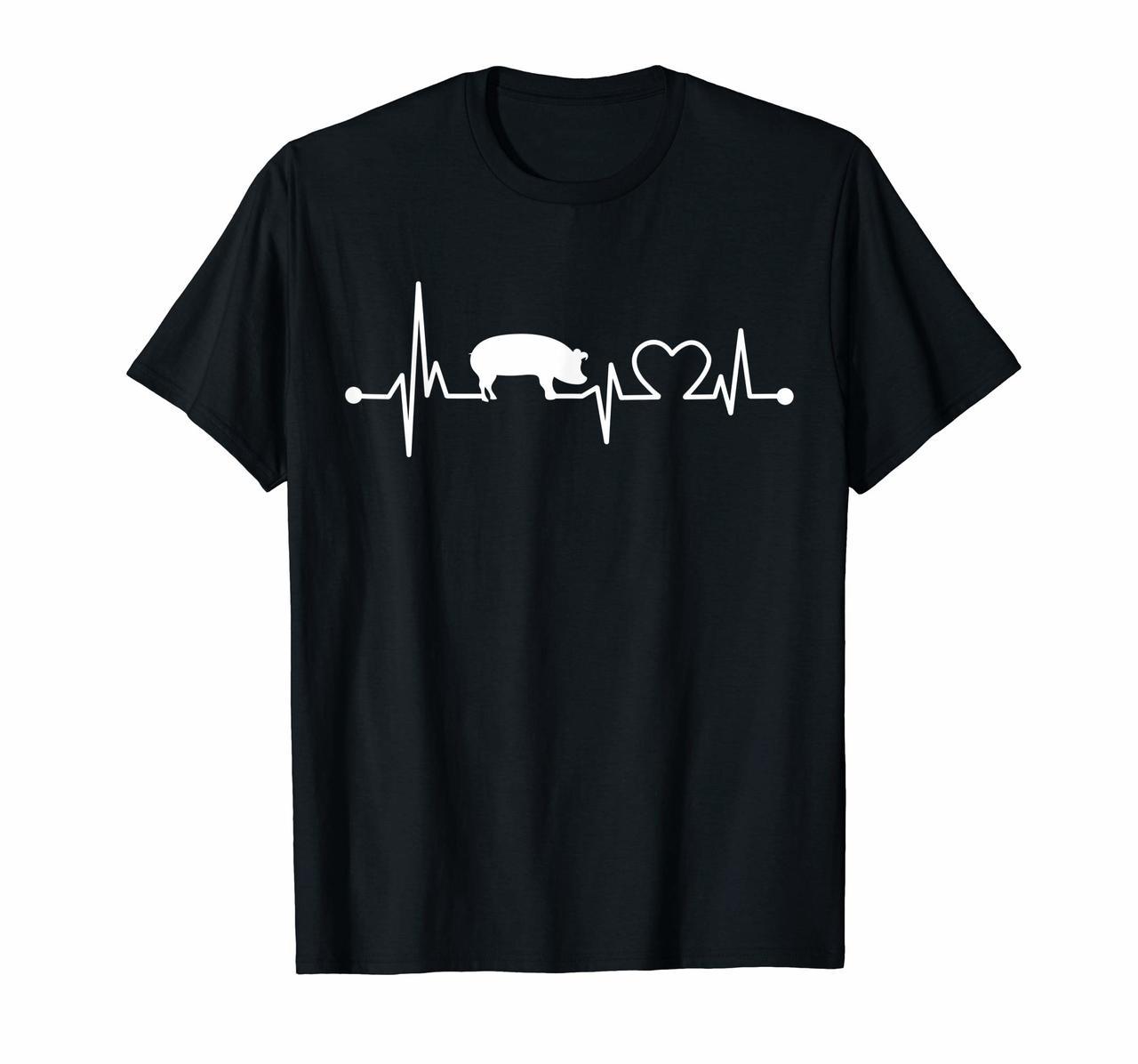 I Love My Pig Heart Valve EKG Heartbeat T-Shirt Funny Gift Hoodies