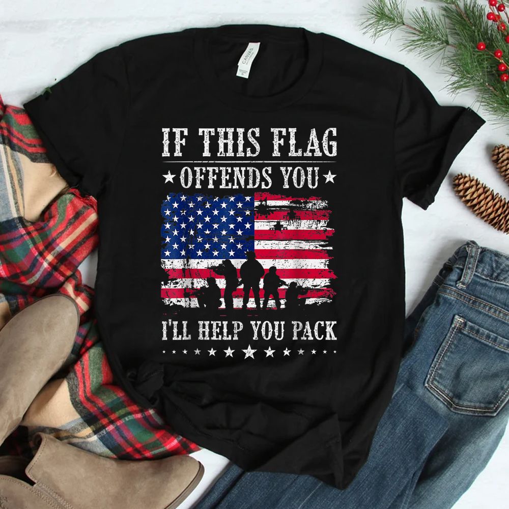 If This Flag Offends You I'll Help You Pack Fun Veteran Day Shirt