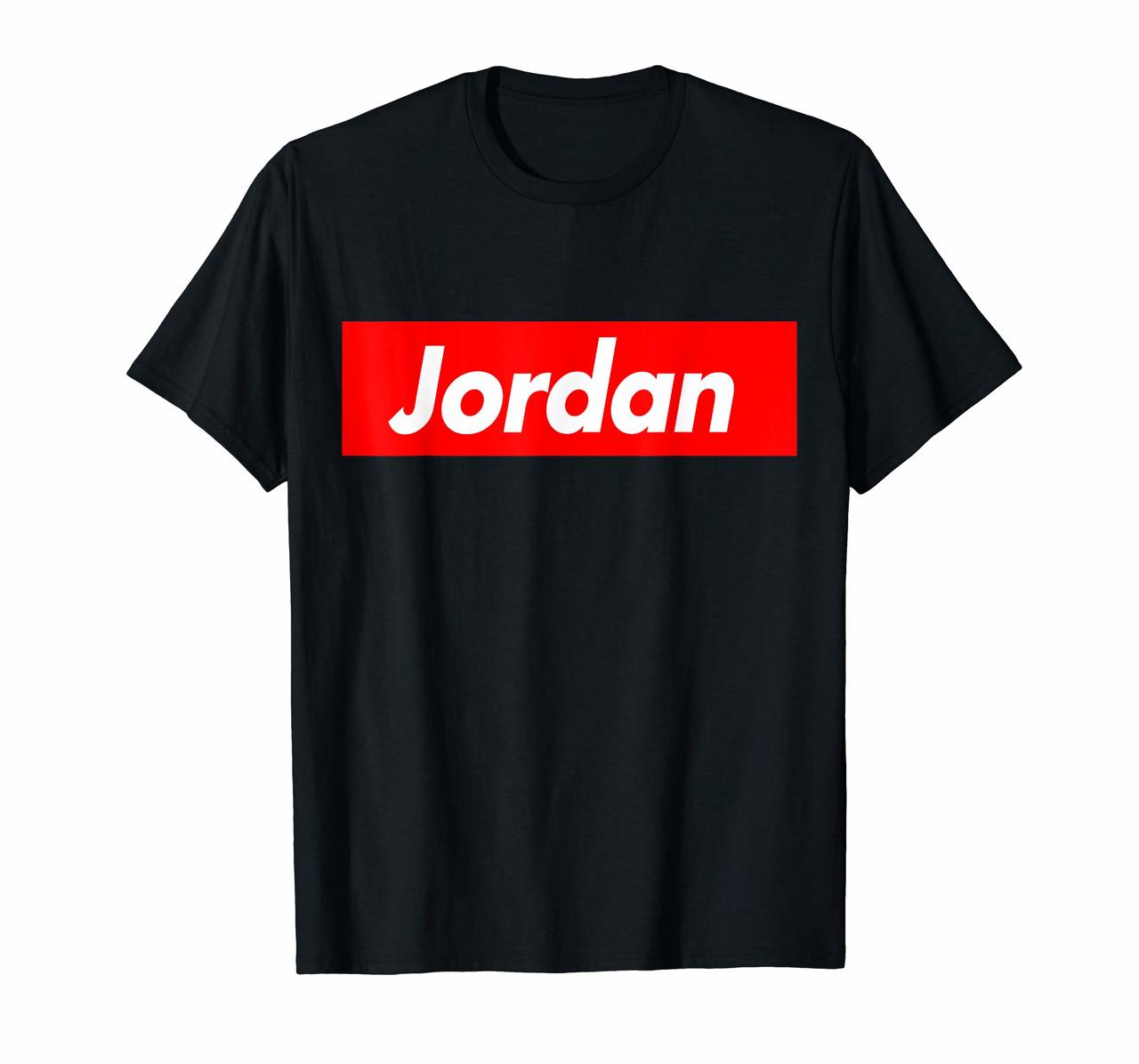Jordan Funny Red Box Logo Family First Last Name T-Shirt Hoodies
