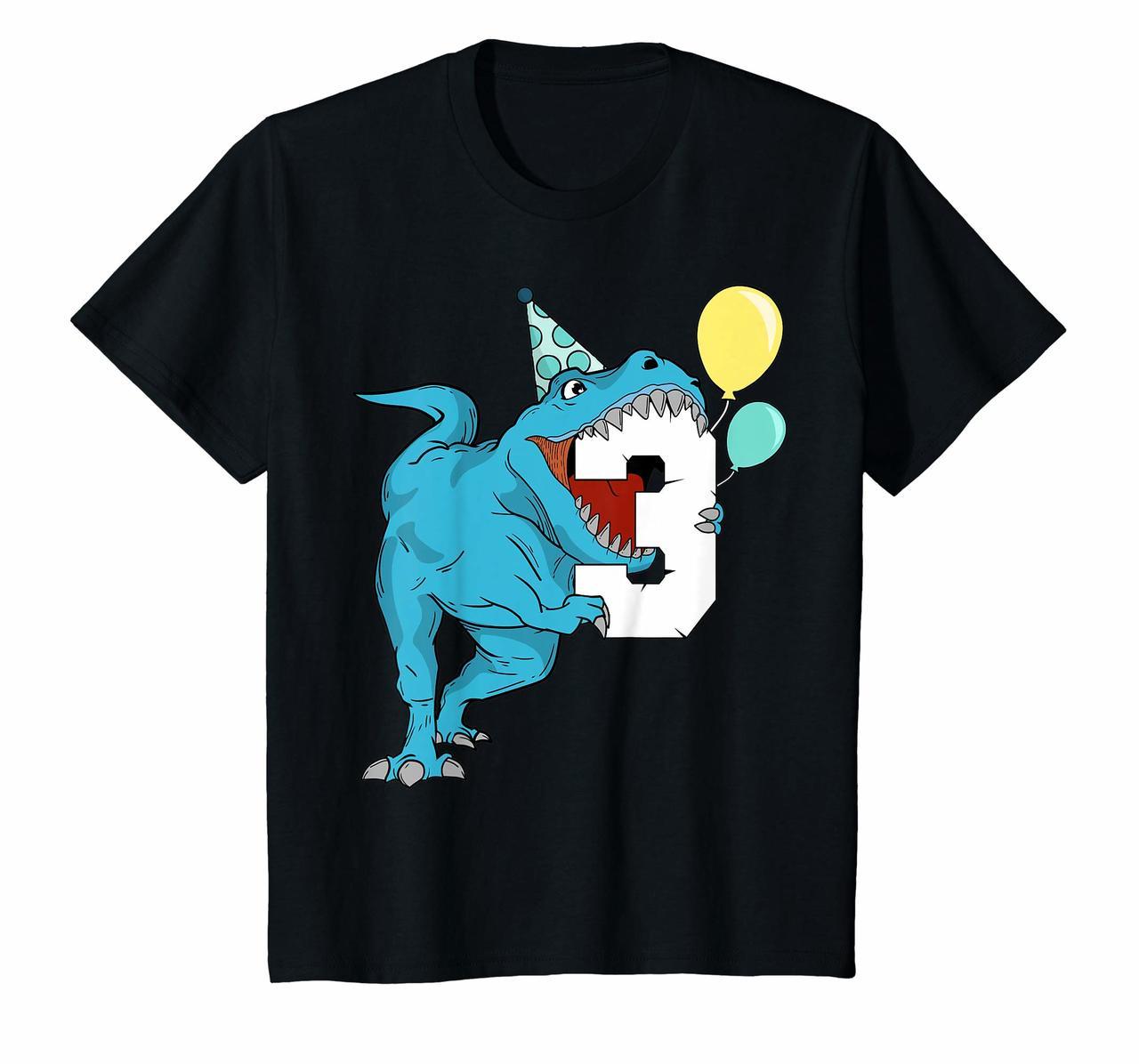 Kids Dinosaur 3rd Birthday T Shirt Boys T-Rex 3 Year Old Gift Tee Hoodies