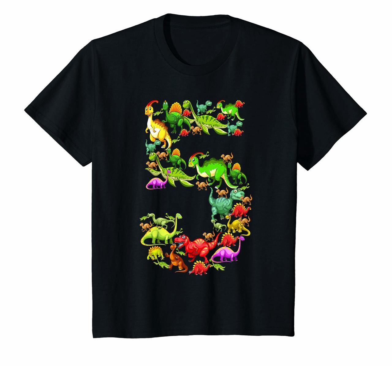 Kids Dinosaur 5th Birthday Gift Shirt For 5 Year Old Boys Girls Hoodies