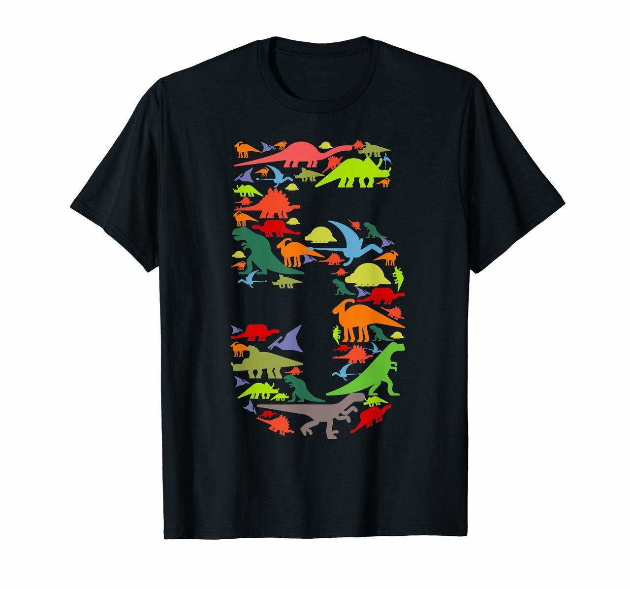 Kids Dinosaur 5th Birthday Gift Shirt For 5 Years Old Boys Hoodies